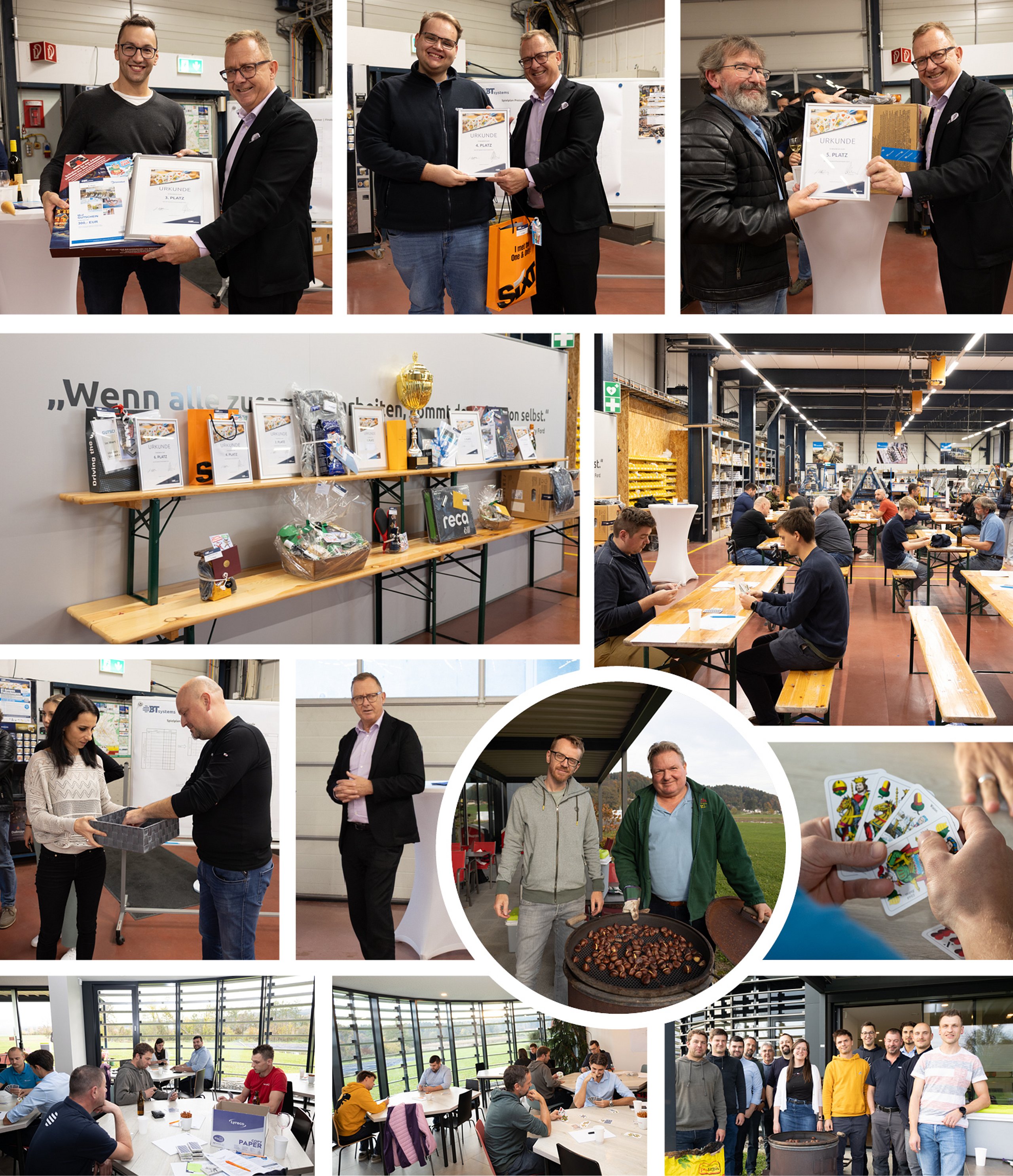 BT-Systems Preisschnapsen Bildercollage der Teinehmer