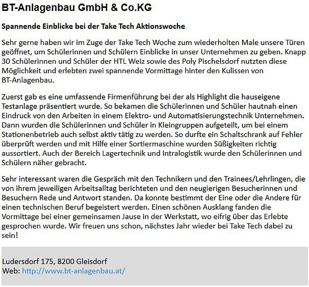 BT-Anlagenbau - Presse Archiv - SFG 11 2013