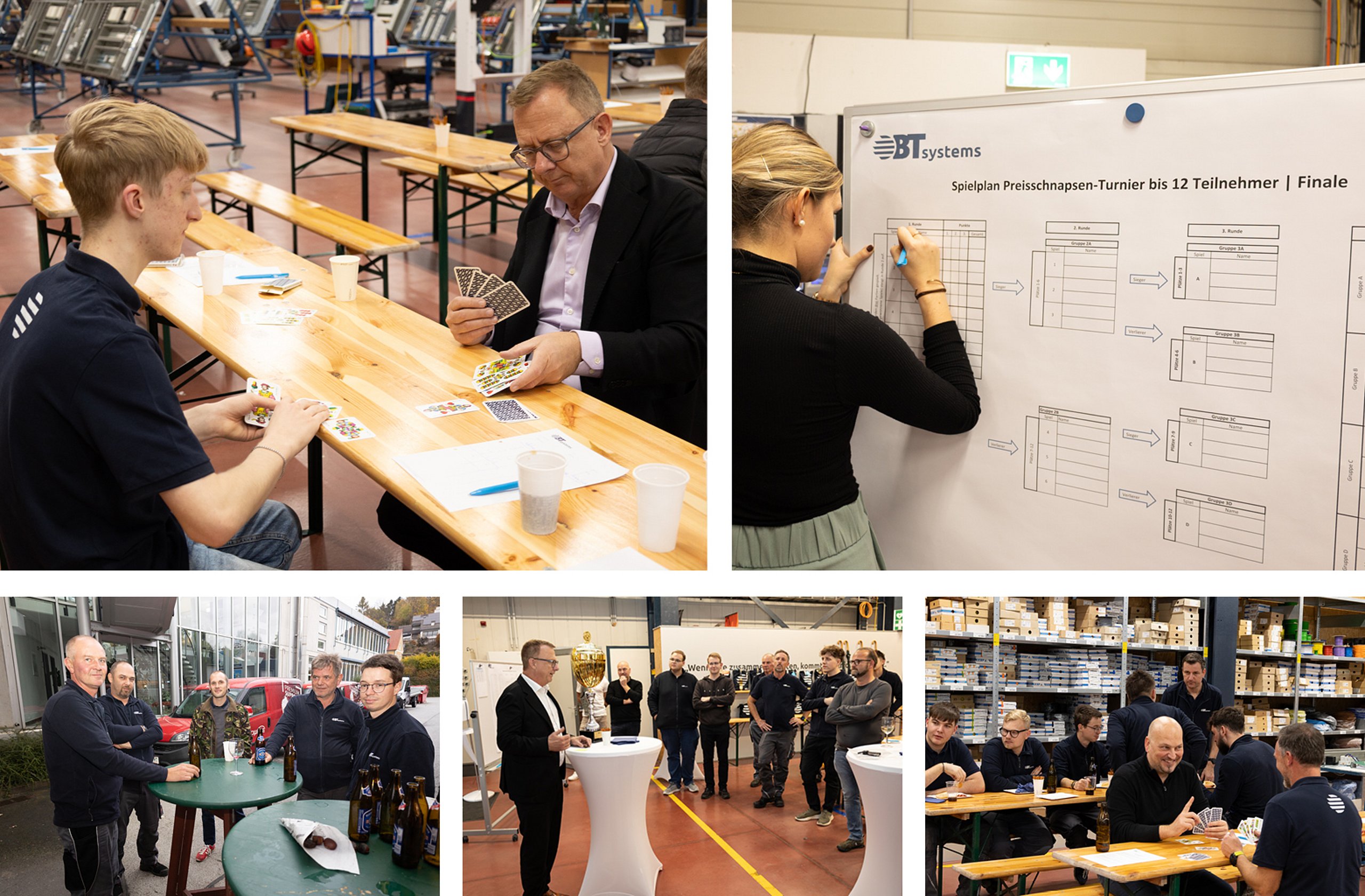 BT-Systems Preisschnapsen Bildercollage der Teinehmer